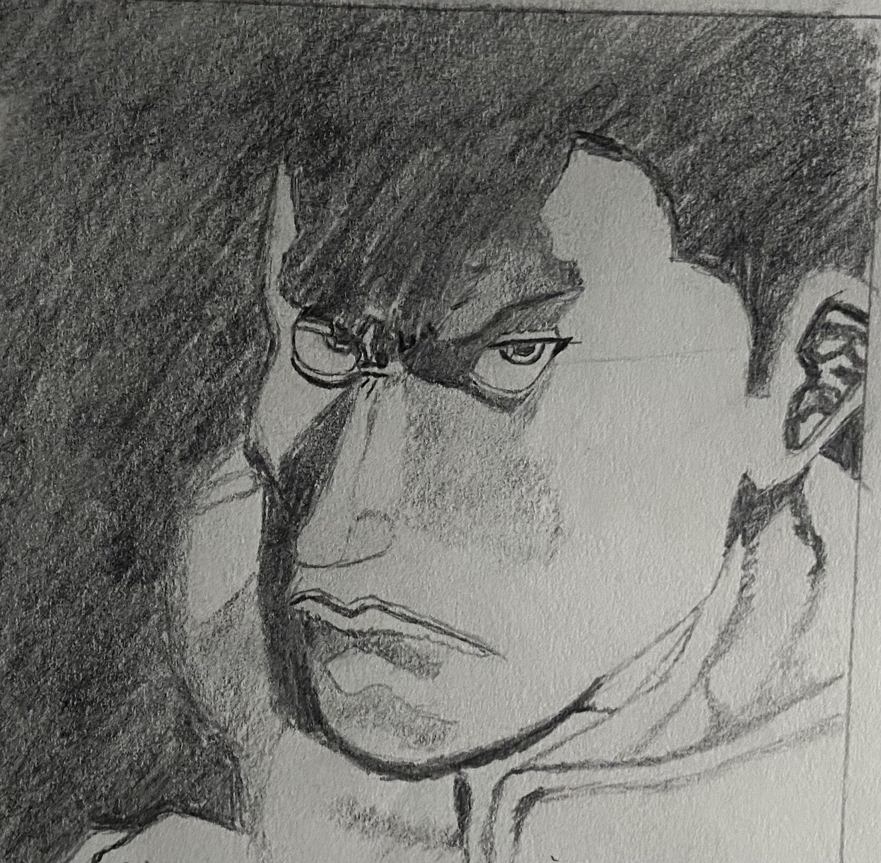Male face profile with dramatic shading
