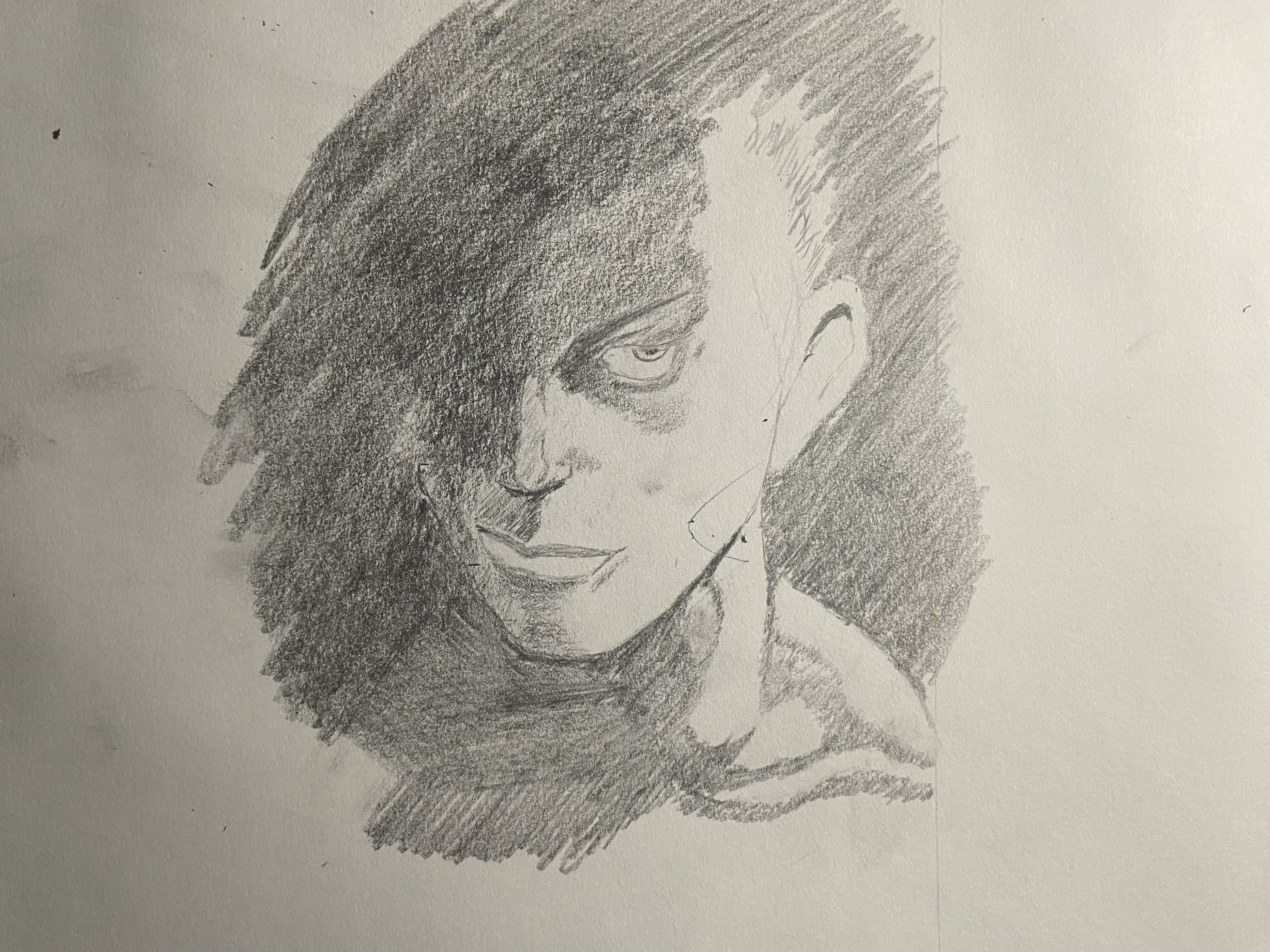 Face with half shadow contrast effect