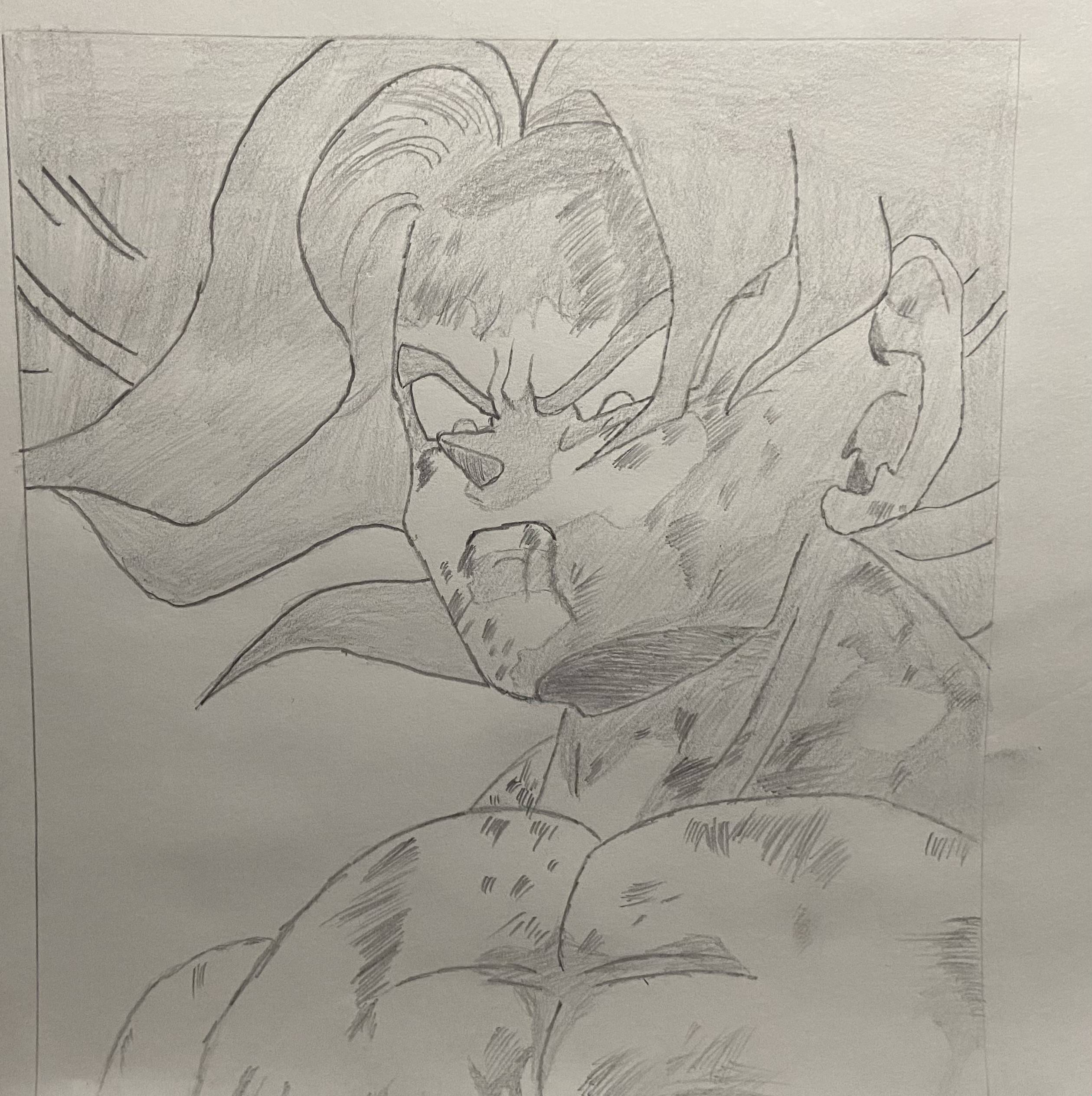 Intense character expression sketch